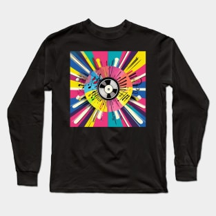 Musical Notes Explosion Vinyl Long Sleeve T-Shirt